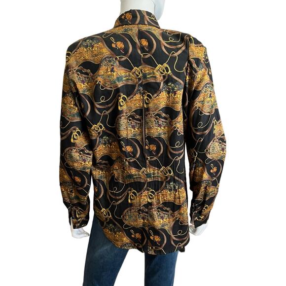 Vintage Alexander Campbell Equestrian Horse Double Breasted Button-Down, US 8 - Picture 5 of 7